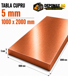 Tabla cupru 5mm – 1000 x 2000 mm – EN Cu-DHP